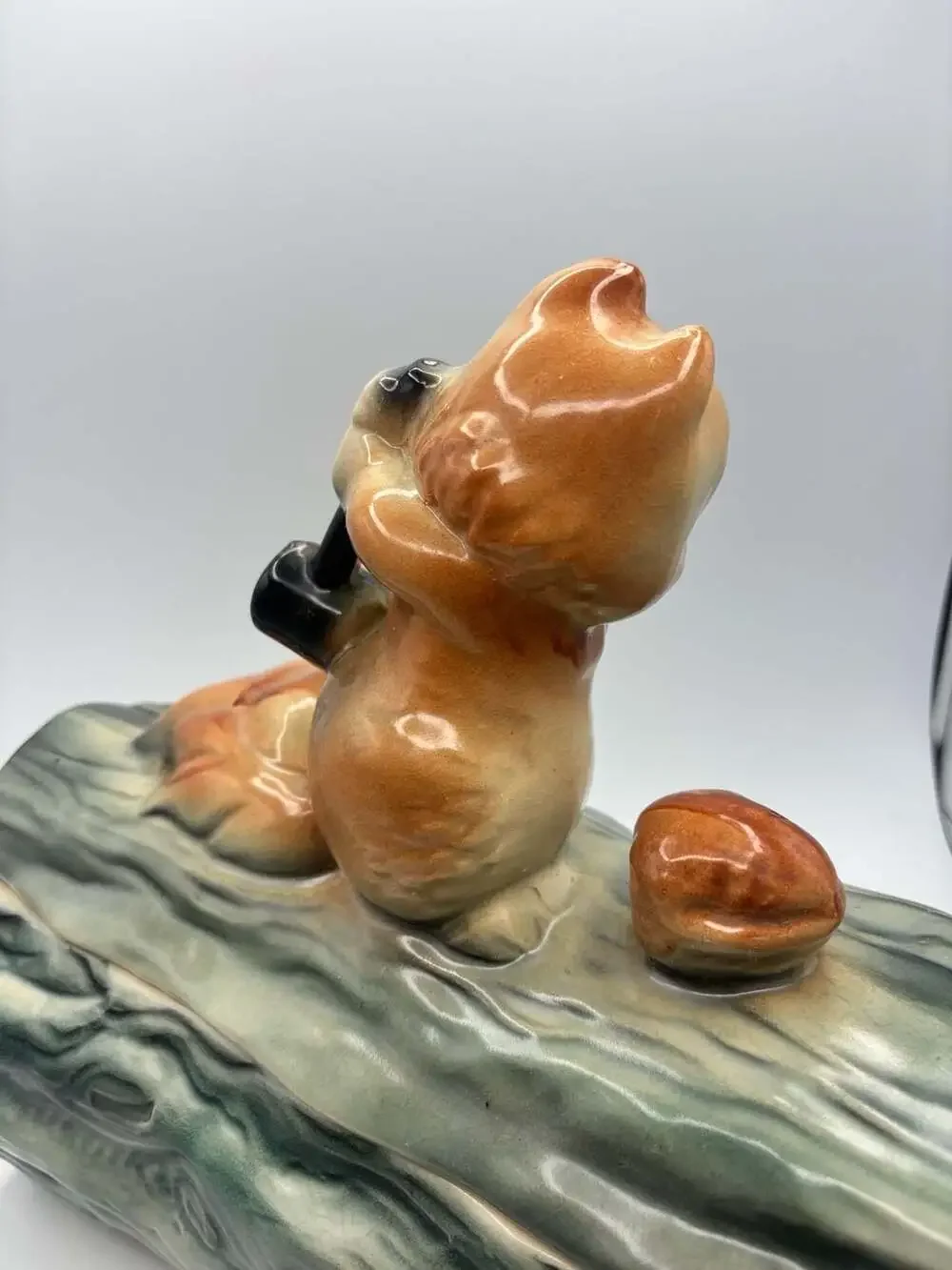 Vintage 1965 Brush McCoy Collector Cookie Jar- Squirrel and Walnut - Antique
